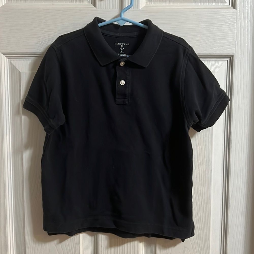 Lands End navy blue boys size 6x-7 polo.